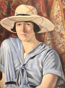 Lady in Blue with Sun Hat