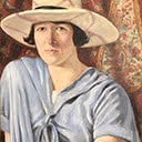 Lady in Blue with Sun Hat