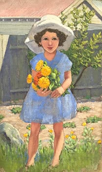 Artist's Daughter Sheila with Flowers