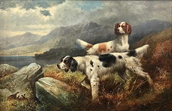 Black Game Shooting Scotland & Hunting Scene - A pair of works