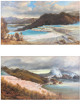 Pink and White Terraces, Rotomahana - A Pair