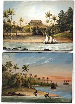 Fijian Scenes ( A Pair)