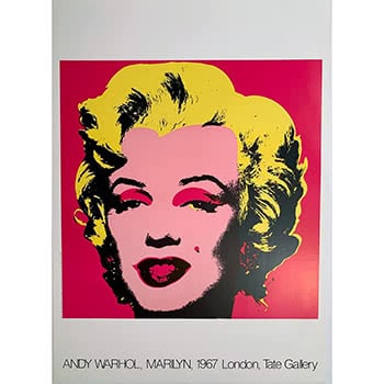 Marylin Monroe Andy Warhol 1967 Tate gallery exhibition poster 1987 issue
