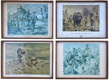 Peter McIntyre's War Paintings: Convoy Under Shellfire at Sidi Rezegh; Infantry Patrol in Italy; Kiwis