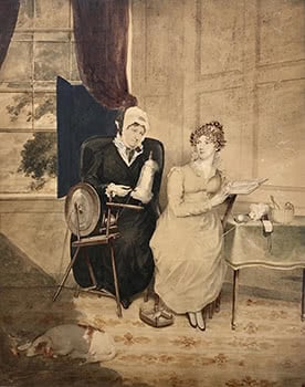 The Artist's Mother Eliza Gilfillan with Second Wife, Mary Gilfillan (née Bridges), in an Interior