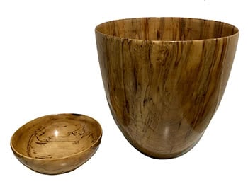 Spalted Red Maple Bowl & Red 'Leopard' Maple Large Vase