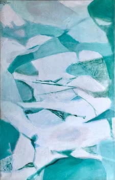 Untitled (Green & White Abstract)