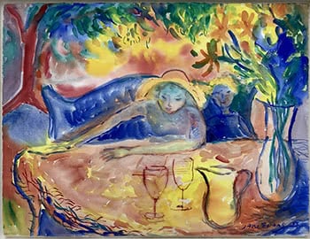 Figures at the Garden Table