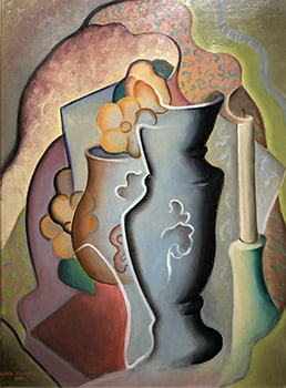 Relative Size: Still Life with Candle and Vase of Flowers