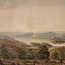 Settlers Overlooking Otago Harbour c. 1864
