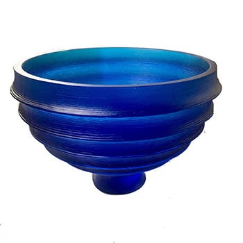 Copper Cobalt Blue Scallop Bowl