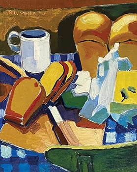 Still Life with White Mug & Sliced Bread