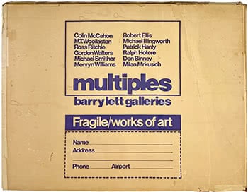 Catalogue sheet & Original box. From the series: 12 Multiples Barry Lett galleries