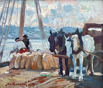 Wharf Scene with Horse and Wagon at Concarneau