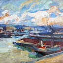 Wellington Harbour Scene with Boats