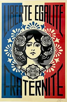 LIBERTÉ EGALITÉ FRATERNITÉ =FREEDOM EQUALITY FRATERNITY