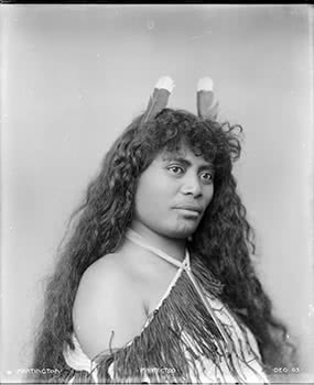 Maori Woman wearing korowai