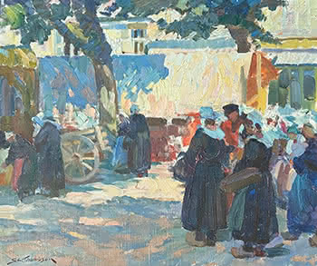 Peasant Women Coming to Town, Market Day, Concarneau, Brittany c.1948