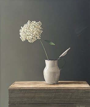 Hydrangea in Enamel Jug