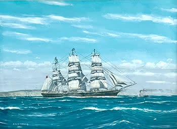 S.V. Cutty Sark departing Pt. Jackson 1885