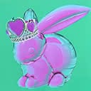 Crowned Pink Bunny - Unframed