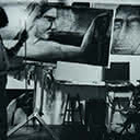 Portrait of the Painter, Tony Fomison 1993, The studio, Gunson St, Freemans Bay