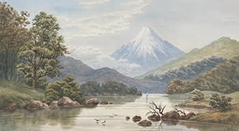 Mount Egmont from Lake Mangamahoe 